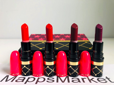 MAC Nutcracker Sweet RED Lipstick Kit in Diva, Lady Danger, MAC Red & Rebel MINI