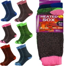 3-12 Pairs Women Winter Thermal Heated Warm Cushion Boots Crew Socks Size 9-11