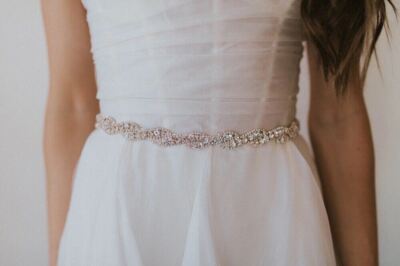 NIB $150 Untamed Petals By Amanda Judge ''Aliza Rose Gold Belt'' - One Size