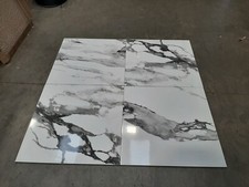 23m2 Carrara Marble Effect Grey & White Rectified Polished Porcelain Tiles 59x59