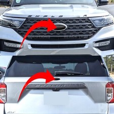 Matte Black Decals Front Rear Overlays Emblem For Ford Explorer 2020-2024