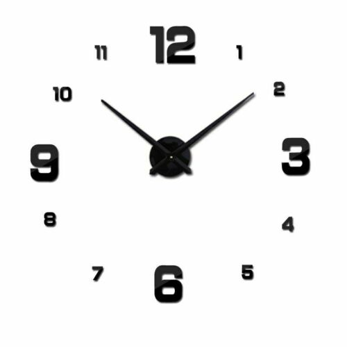 Wall Clock Stickers Metal 3d Acrylic Mirror Home Decoration Modern Needle Quartz - Picture 1 of 21