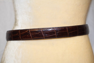 Brighton Brown Leather Belt  Gold Croco Buckle Brighton Brown Croc Leather Belt #44209 Size L | eBay main image 4