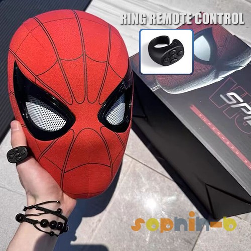 Máscara Spidey Ojos Parpadeantes Guiño Iluminar Lente Manual Control de Mentón Juegos con disfraces - Imagen 28 de 33