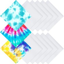Cotton White Bandana for Tie Dying Bulk Blank Solid Handkerchiefs Unisex Band...