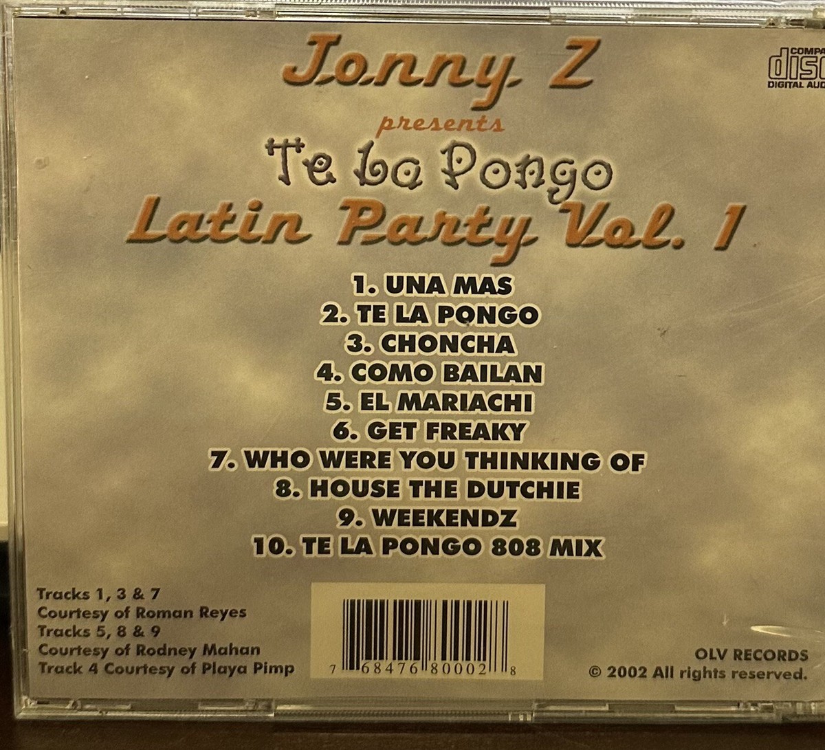 Jonny Z ‎– Te La Pongo (Latin Party Vol. 1) 2002 Latin Rap