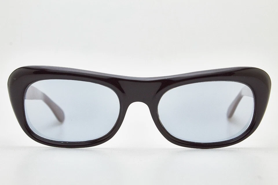 Gafas de sol gruesas vintage años 70 ojo de gato negro G2430 01 01000s lentes sin espejo Foto 3 de 4