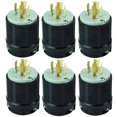 6-Pack OCSParts NEMA L15-20P Locking Plug | 20 Amp - 250V | cUL Listed