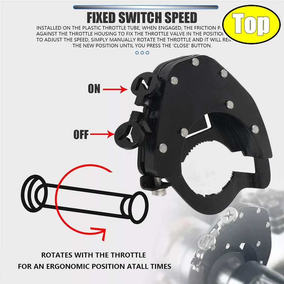 Stainless Steel Motorcycle Cruise Control Throttle Lock Assist Top Kit Universal Foto 3 de 4