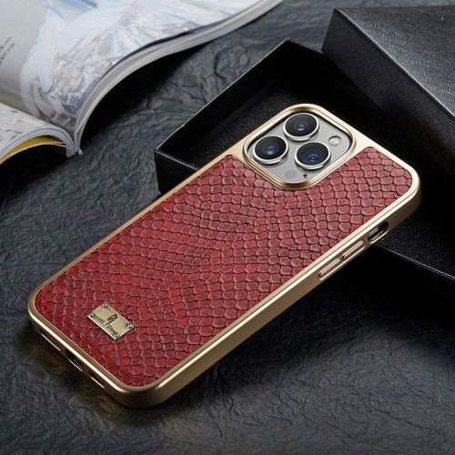 Leather Snake Pattern Bling Frame Phone Case For iPhone 11 12 13 14 Pro Max - 第 2/27 張圖片