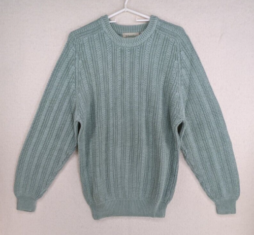 VTG St Johns Bay Sweater Mens Size LT Fishermen Cable Knit Heavy Pullover 90s - Picture 1 of 9