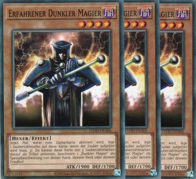 yugioh 3x Erfahrener Dunkler Magier LEDD-DEA06 COMMON 2AUFLAGE DEUTSCH