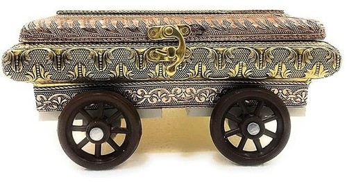 Decorative Empty Oxidized Wooden Dry Fruit Box/ Sweets Box/ Gift Box/ Mukhwash B - Picture 6 of 12