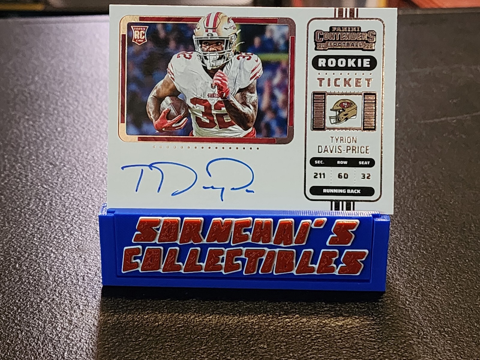 2022 Panini Contenders Tyrion Davis-Price Rookie Ticket auto Variation