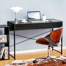 NNECW Computer Desk with 2 Drawers with Storage for Home Office