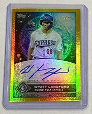 2024 Topps Pro Debut Wyatt Langford Future Cornerstones Gold On Card Auto /50