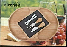Yitchen CT-0233 Slate & Wood Charcuterie Board Set With Tools Removable Slate