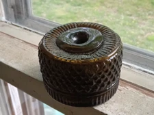 1820s OPEN PONTIL MEDIUM SIZE 3 MOLD COVENTRY INKWELL McKEARIN GII-16 DK GREEN