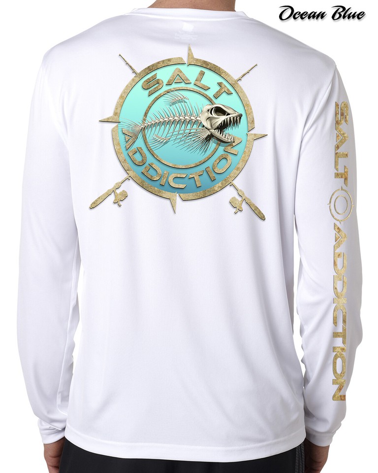 T-shirt Manches Longues Salt Addiction - Motif Pêche Thon Offshore - Homme, Coton