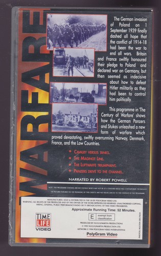 Blitzkreig 1939-1940 (VHS) The Century Of Warfare VHS video tape - Picture 2 of 3