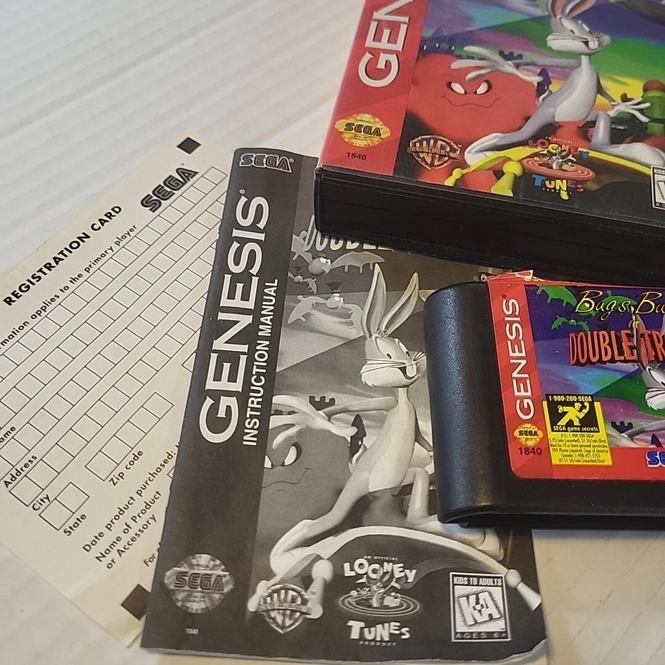 SEGA GENESIS - Bugs Bunny Double Trouble - Complete in Box - Tested - Image 2 of 4