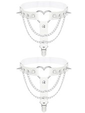 2 PCS Thigh High Garter Belt Adjustable Rock Heart Gothic Leg Suspender Rave