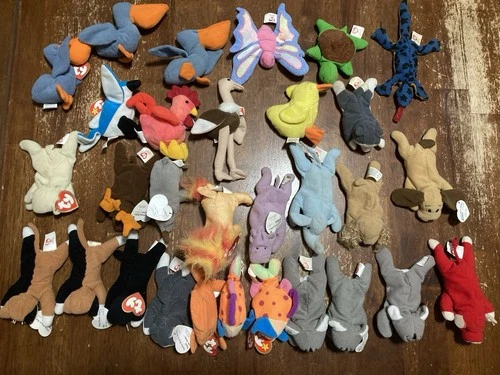 Lot Of 30 Vintage Teenie Beanie Babies 90’s Stuffed Animals