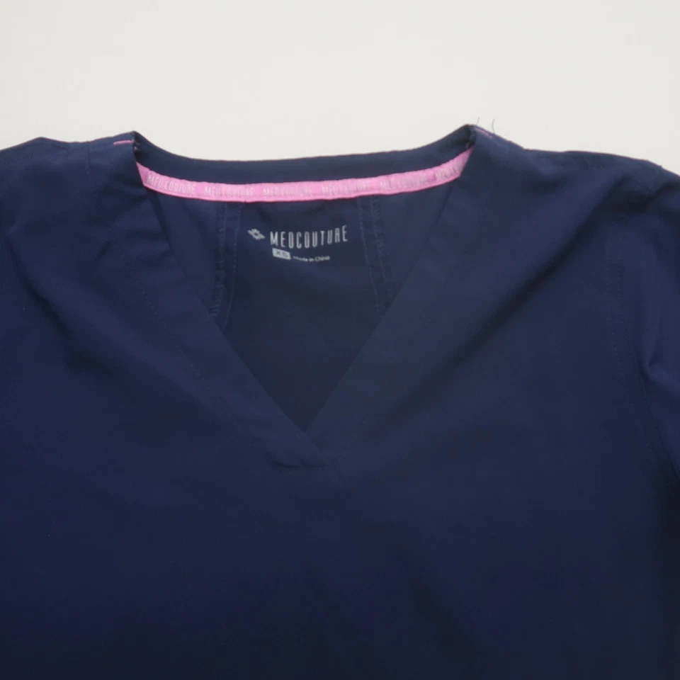 Blusa Médica Med Couture para Mujer Talla XS Azul Manga Corta 8579 Foto 3 de 4