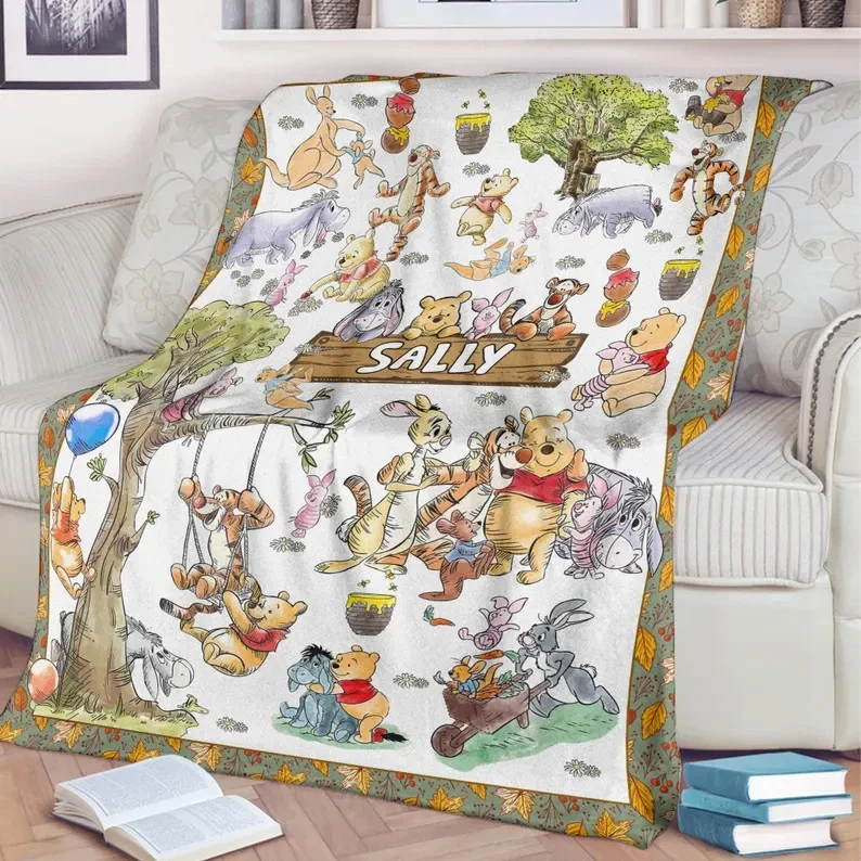 Personalized Cute Honey Bear Friends Fleece Blanket