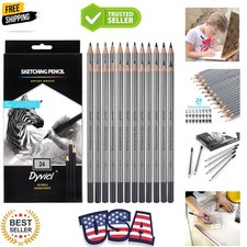 Professional Drawing Sketching Pencil Set - 24 Pieces Drawing Pencils 14B, 12...