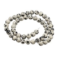 100Stk Spot Stone NatüRliche Steinperlen 6Mm Runde Lose Perlen