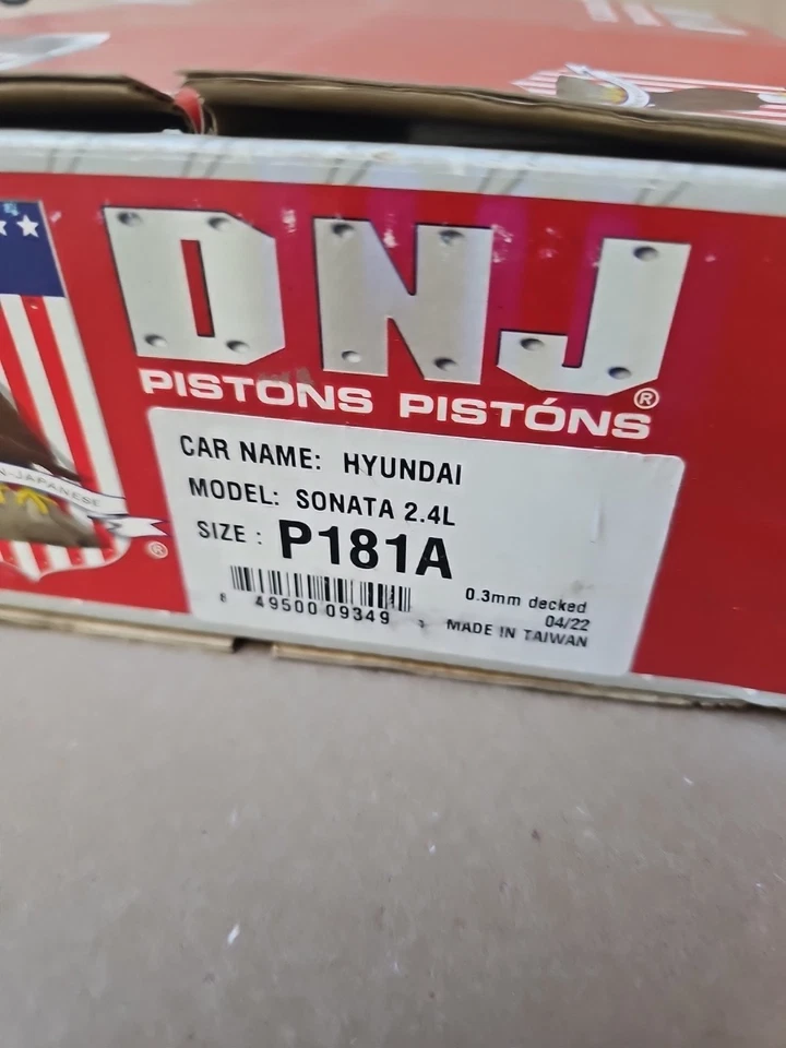 Dnj Hyundai Sonata 2. 4L Engine Component P181A Piston Set . - Image 2 of 4