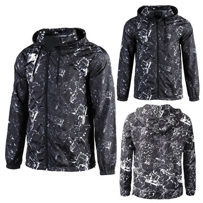 Men's Full Zip Windbreaker Coat, Water-Resistant & Lightweight for Fishing