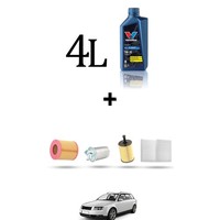 Hoffcar Wartungsset 4 Filter Und 4L ÖL FüR Audi A4 (B6, B7) 2.0 TDI 100KW Ab 2