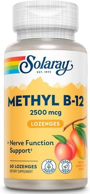 Solaray Methyl B-12, 2500 mcg, 60 Lozenges (Mango Peach)