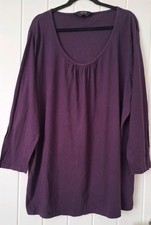 LADIES YOURS LONG  PURPLE CASUAL PULLOVER TUNIC SIZE 26/28
