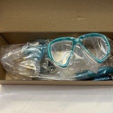 Snorkel Set Dcyso Adjustable Diving Mask for Adults and Snorkel Teal Blue New