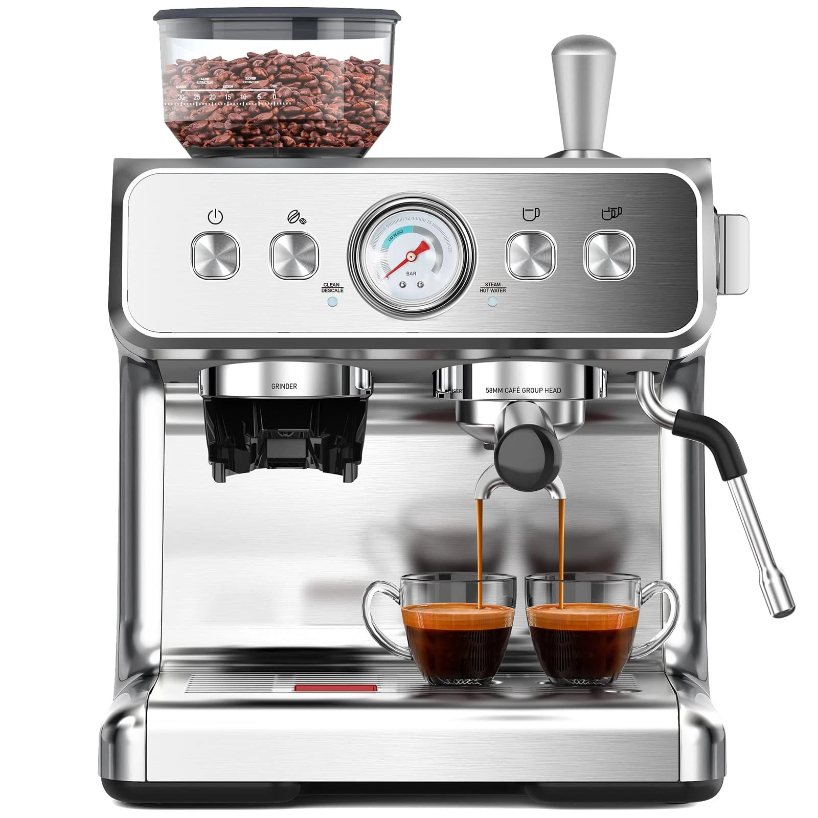 Electactic Espresso Machine with Built-in Grinder Professional 20 Bar Cappuccino
Opens in a new wind