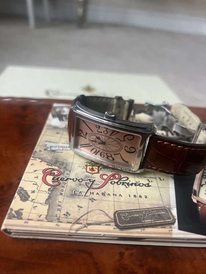 CUERVO Y SOBRINOS PROMINENTE 1011.1LBR— STUNNING RARE SALMON/COPPER DIAL - image 2 of 4