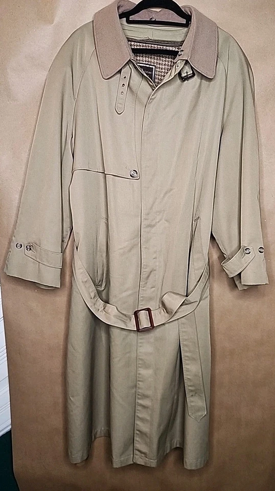 Vintage Christian Dior Monsieur Trench Rain Coat Men 46R Wool Removable Lining - Image 4 of 4