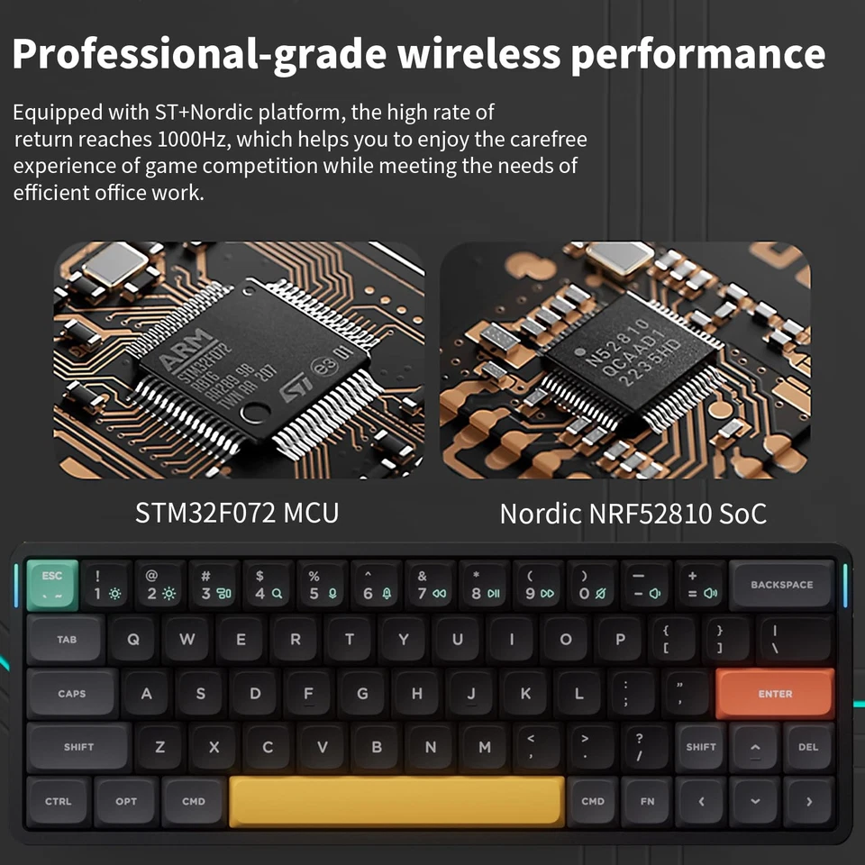 Air60 V2 Portable Wireless Keyboard 60% Low Profile Mechanical Keyboard Suppo... - Image 4 of 4