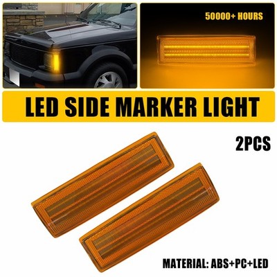 For 1991 1992 1993 1994 Oldsmobile Bravada Amber LED Side Markers Lamps Front EV