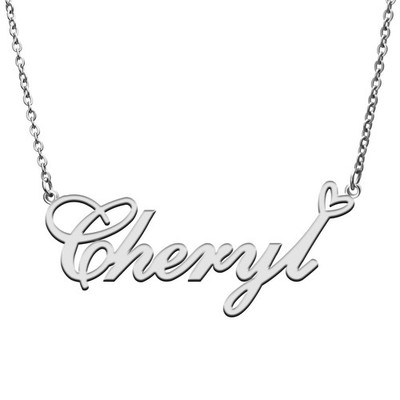 Cheryl Custom Personalized Name Necklace Pendant Necklace with Heart Customized
