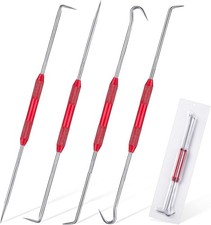 4 Pcs Hook and Pick Set Double Pointed Scribe Car Auto Oil Metal Pick O Ring Sea