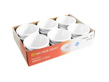 Thunder Group ML531W1R 3 oz Fluted White Color Melamine Ramekin - 1 Dozen