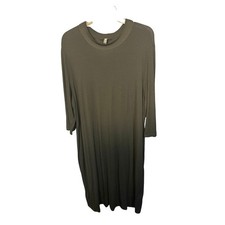 Eileen Fisher Black Long Sleeve Mock Neck Midi Dress XL TG