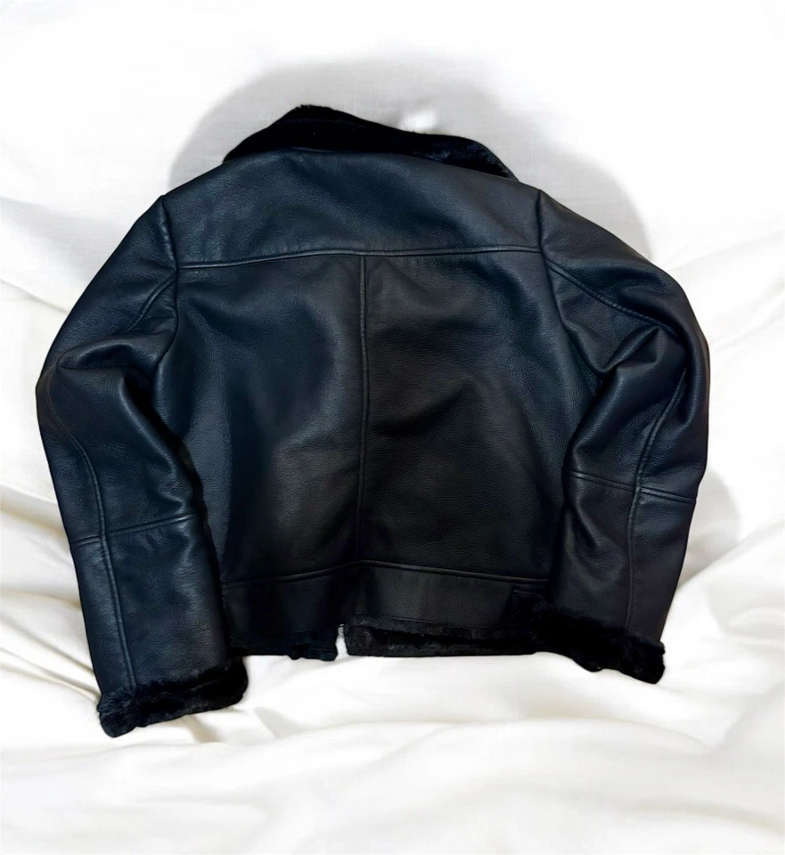 女士 Lauren Ralph Lauren 女式仿纳帕皮革机车夹克。 — 第 2/4 张图片