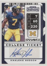 2020 Panini Contenders Draft Picks College Ticket Khaleke Hudson #314 Auto 11gl