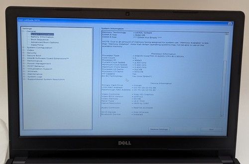 Incomplete Dell Latitude 3570 15.6" Laptop Intel Core i5-6200U 2.30GHz 8GB RAM - Afbeelding 4 van 17