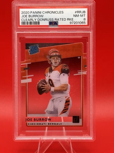 2020 Panini Chronicles - Clearly Donruss Rated Rookie Joe Burrow #RR-JB PSA 8